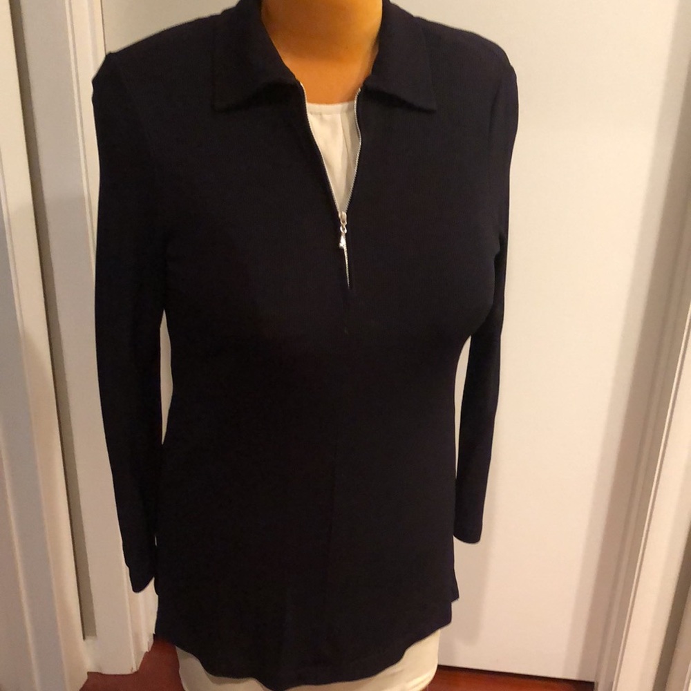 Ribbed Tunic Top w/zippered front; long sleeved size 10 or 3/$30 - Picture 2 of 10